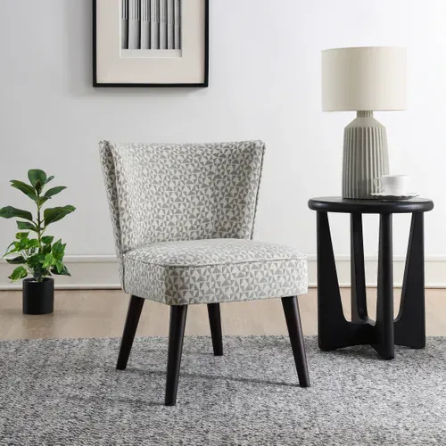 Fauteuil HARRY II tissu gris blanc