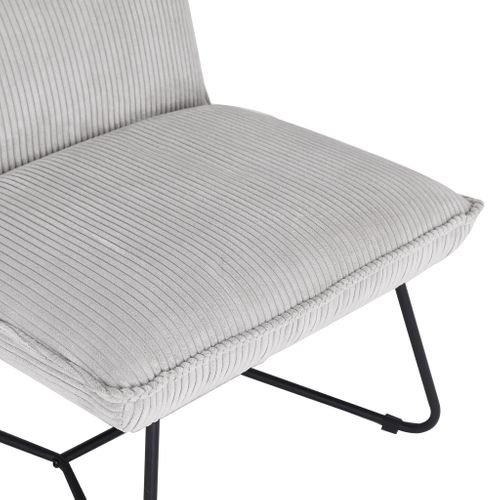 Fauteuil MILA tissu velours gris beige