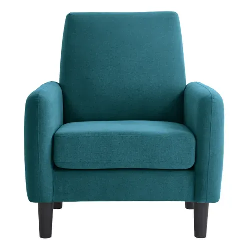 Fauteuil HOLL tissu bleu canard vue de face