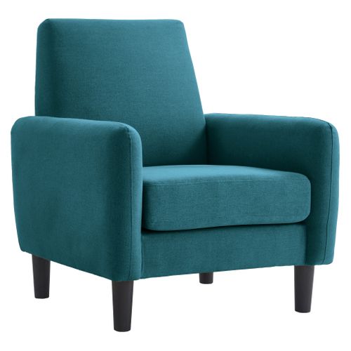 Fauteuil HOLL tissu bleu canard vue 3/4
