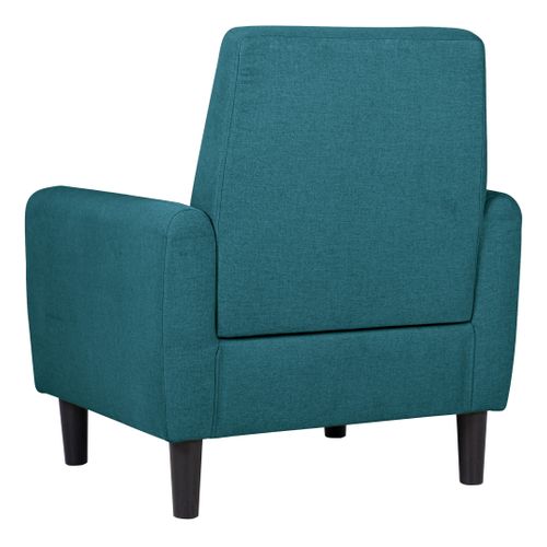 Fauteuil HOLL tissu bleu canard vue de derrière