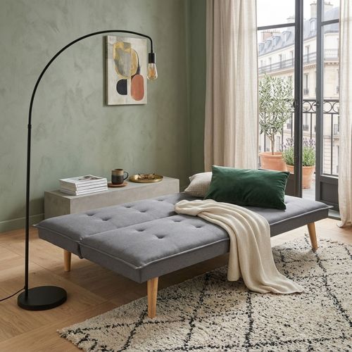 Banquette-lit clic-clac LILLO 3 places en tissu gris - couchage rapide vue d'ambiance 1