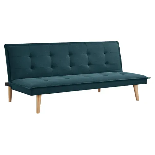 Banquette-lit clic-clac LILLO 3 places en tissu bleu - couchage rapide vue 3/4