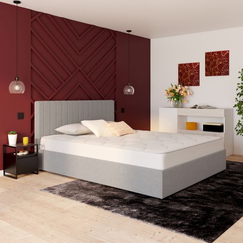 Lit coffre 160x200 cm SKY gris clair