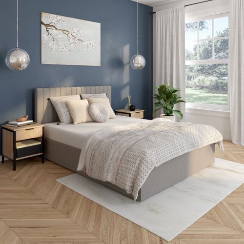 Lit coffre 140x190 cm SKY gris clair