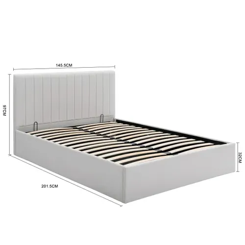 Lit coffre 140x190 cm SKY gris clair