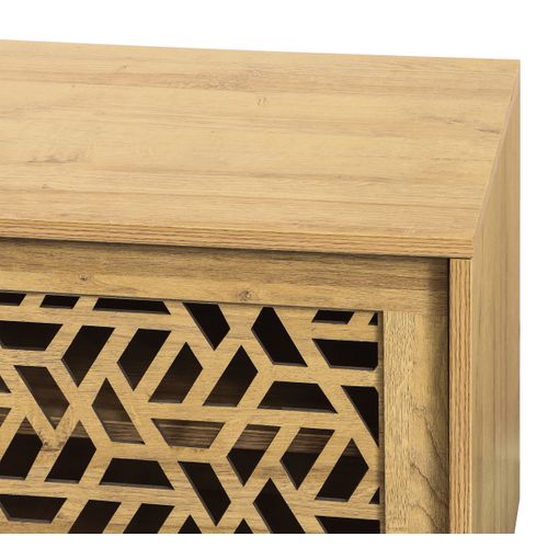 Meuble TV LOUXOR Imitation chêne et noir