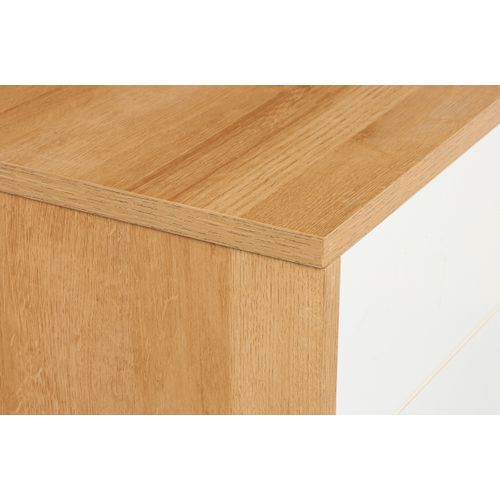 Buffet 2 portes ESSENTIAL Imitation chêne et blanc