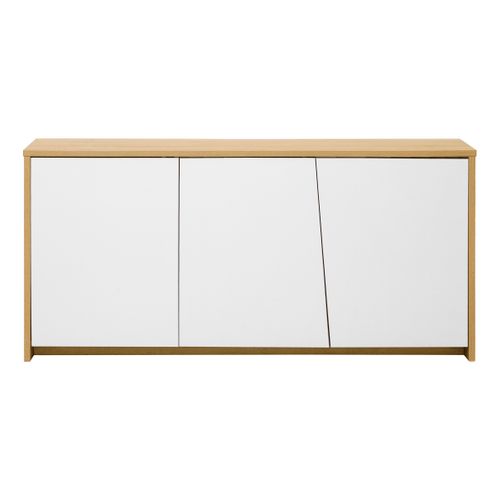 Buffet 3 portes ESSENTIAL Imitation chêne et blanc