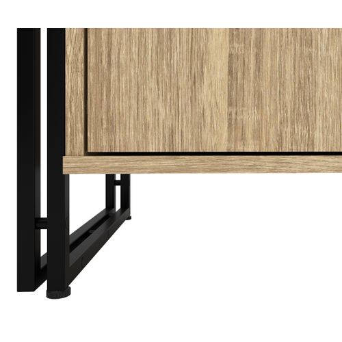 Buffet 3 portes PARKER imitation chêne et noir