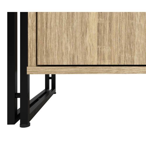 Buffet 2 portes PARKER imitation chêne et noir