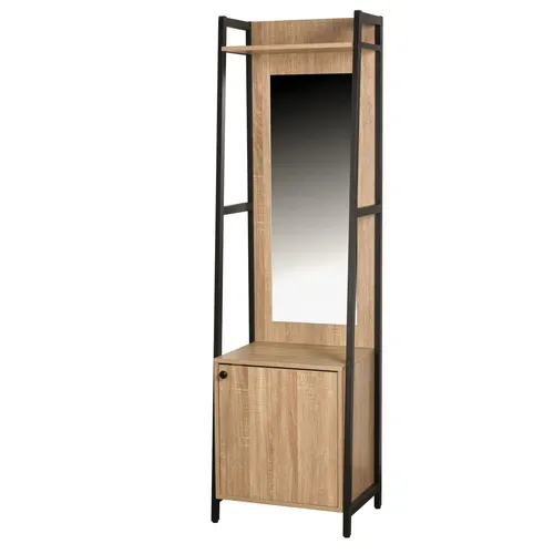 Dressing L.52 cm avec miroir BONO 1 porte, 1 penderie vue de profil