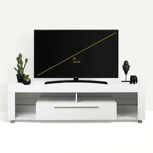 Meuble TV L. 153 cm GOAL Blanc vue de face