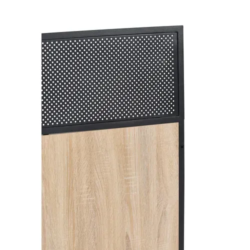 Tête de lit L.160 cm OSKAR métal noir et imitation chêne vue détaillée