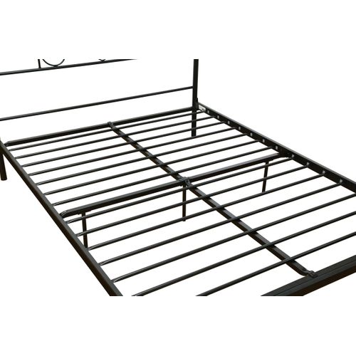 Lit avec sommier 140x190 cm HILA métal noir