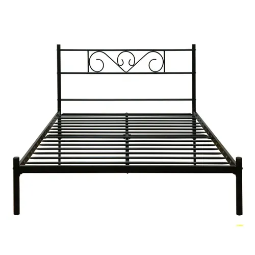 Lit avec sommier 140x190 cm HILA métal noir
