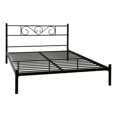 Lit avec sommier 140x190 cm HILA métal noir