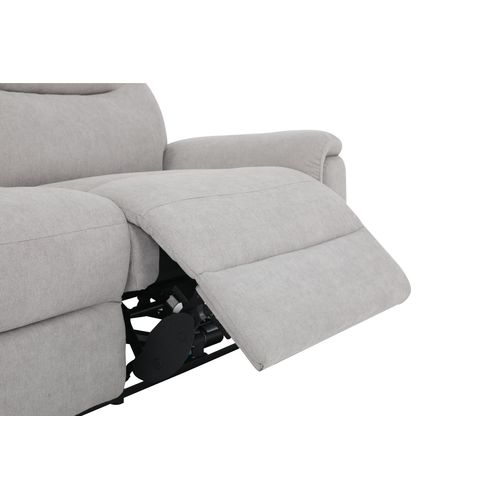 Canapé 3 places relax électrique ATOW tissu gris clair