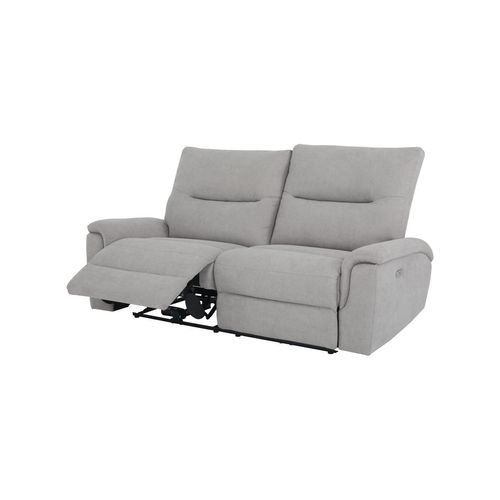 Canapé 3 places relax électrique ATOW tissu gris clair