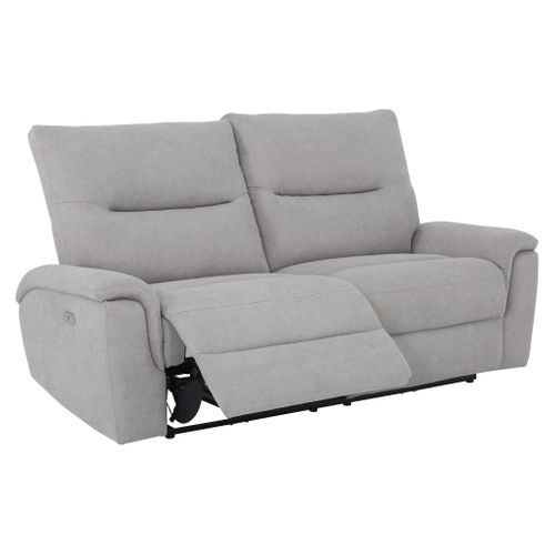 Canapé 3 places relax électrique ATOW tissu gris clair