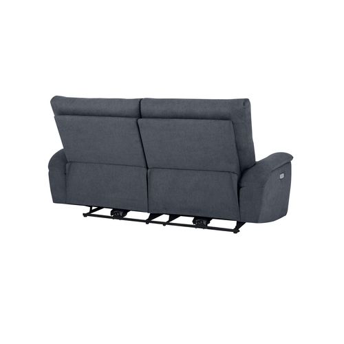 Canapé 3 places relax électrique ATOW tissu gris foncé