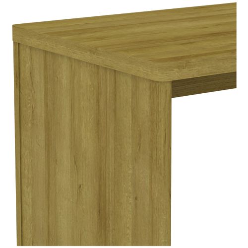 Bureau d'angle avec rangement MYSEN imitation chêne et blanc vue détaillée