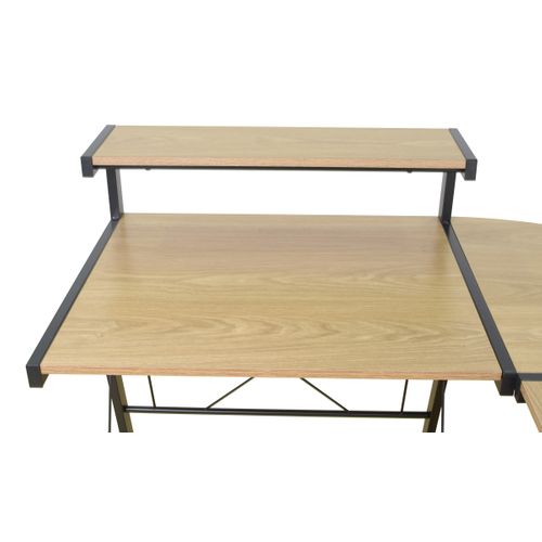 Bureau d'angle YAMS imitation chêne et noir