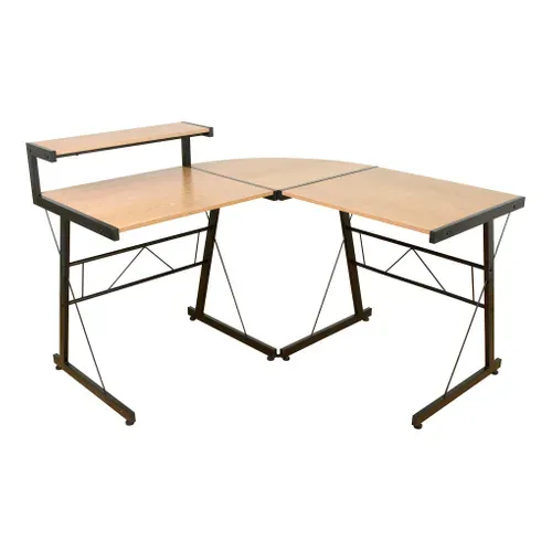 Bureau d'angle YAMS imitation chêne et noir
