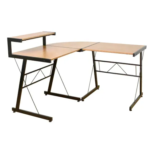 Bureau d'angle YAMS imitation chêne et noir