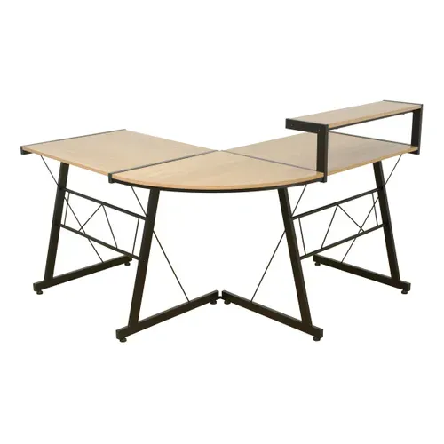 Bureau d'angle YAMS imitation chêne et noir