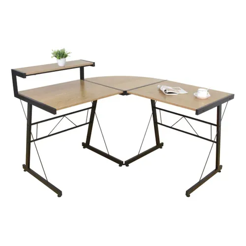 Bureau d'angle YAMS imitation chêne et noir