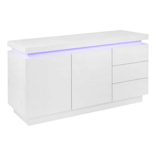 Buffet LED 2 portes 3 tiroirs COLORS blanc