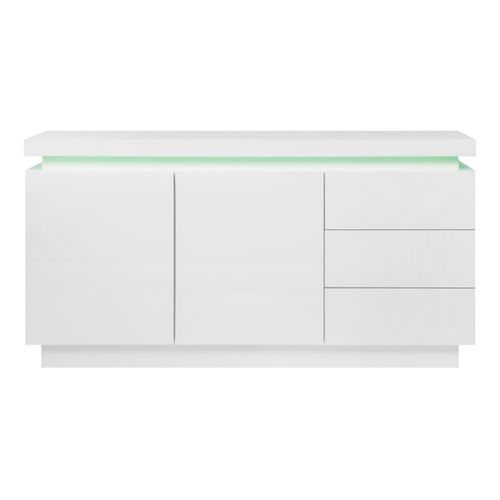 Buffet LED 2 portes 3 tiroirs COLORS blanc