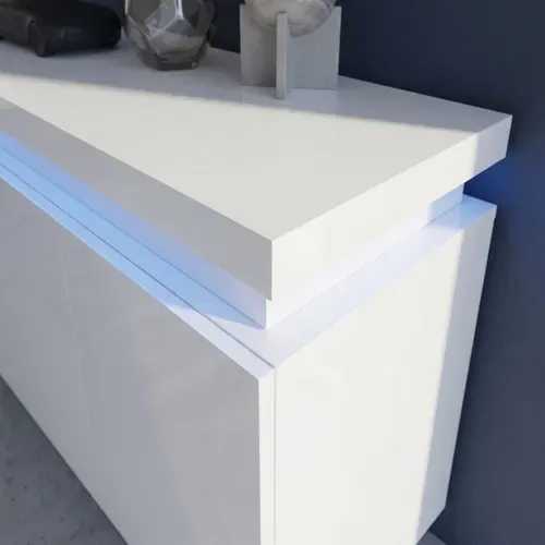 Buffet LED 3 portes 3 tiroirs L.183cm COLORS blanc laqué