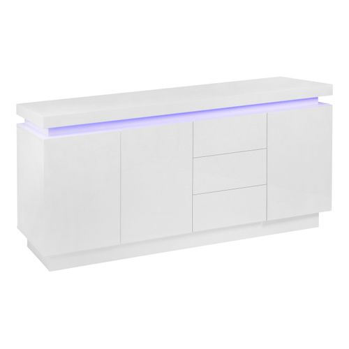 Buffet LED 3 portes 3 tiroirs COLORS blanc laqué