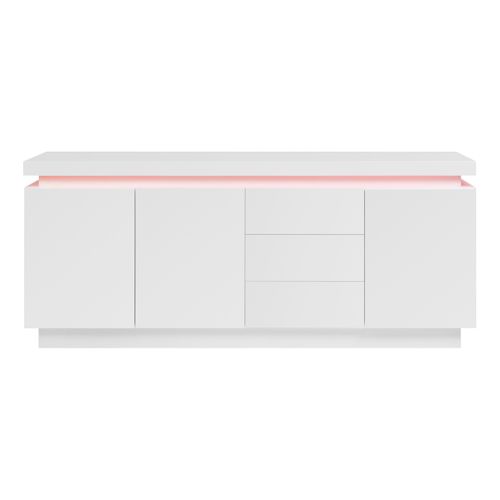Buffet LED 3 portes 3 tiroirs COLORS blanc laqué