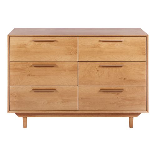 Commode 6 tiroirs POLA imitation chêne