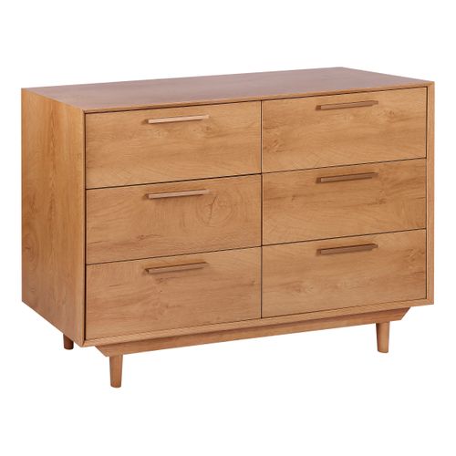 Commode 6 tiroirs POLA imitation chêne