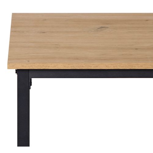 Bureau d'angle avec rangement NASH imitation chêne et noir