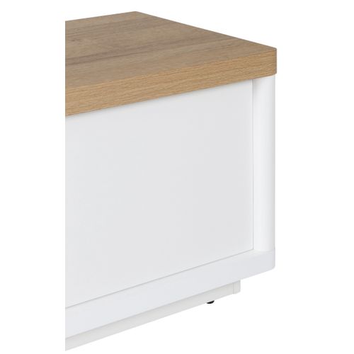 Meuble TV MYSEN imitation chêne et blanc