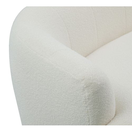 Canapé 3 places HARI tissu bouclette blanc