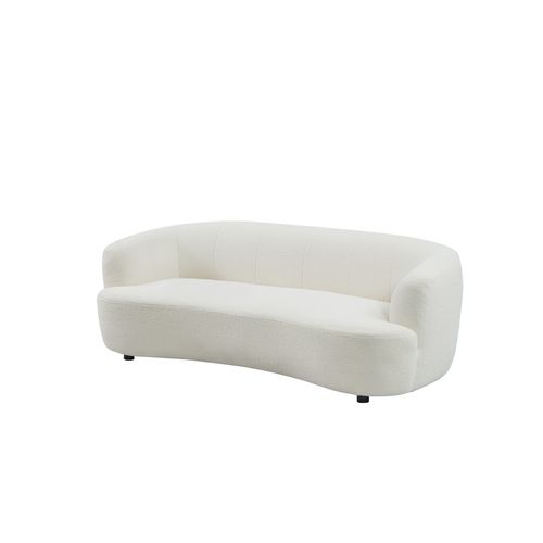 Canapé 3 places HARI tissu bouclette blanc