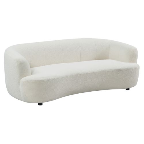 Canapé 3 places HARI tissu bouclette blanc