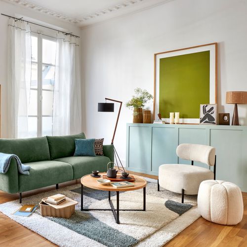 Fauteuil ISEE tissu gris et blanc