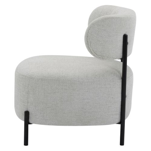 Fauteuil ISEE tissu gris et blanc
