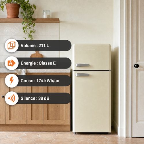 Réfrigérateur 2 portes SIGNATURE SDP211VCE 211L Crème