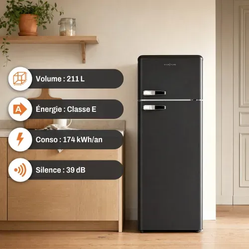 Réfrigérateur 2 portes SIGNATURE SDP211VNE 211L Noir