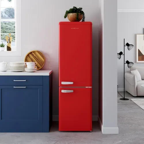 Combiné pose libre SIGNATURE SFC249VRE 249L Rouge vue d'ambiance 1