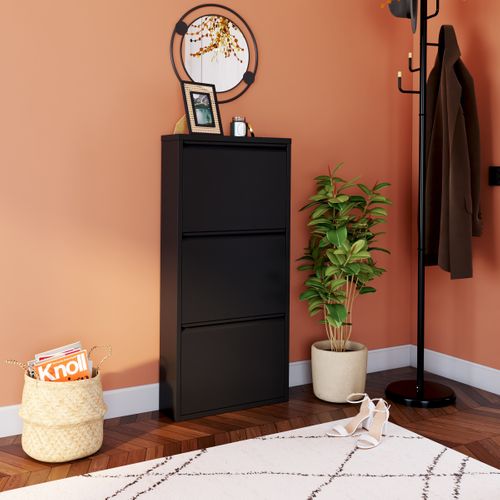 Meuble à chaussures BOOTS 2 3 abattants noir