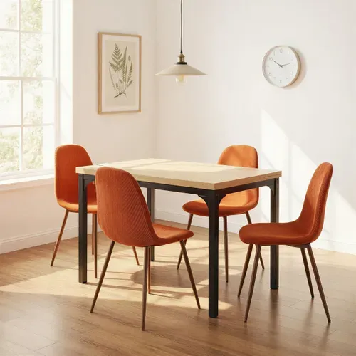 Table de séjour rabattable CLINTON imitation chêne vue d'ambiance 1